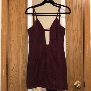 burgundy mini dress worn once